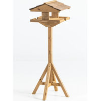 Produktbild von PawHut Vogelhaus aus Holz mit Ständer in Braun und Natur 38 x 48 x 114 cm