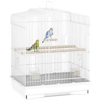 Produktbild von PawHut Vogelkäfig Vogelvoliere für Wellensittiche und Papageien mit ausnehmbarer Bodenschale Weiß 46,5 x 36 x 59 cm