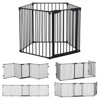 Produktbild von PawHut Welpenauslauf 5-teilig klappbar mit Tür für kleine und mittelgroße Hunde, Metall, Schwarz, 300 x 74,5 cm