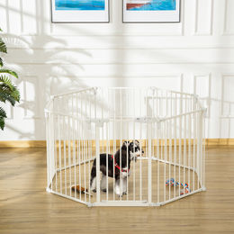 PawHut Welpenauslauf Freigehege für kleine und mittelgroße Hunde mit Tür und 8 klappbaren Paneelen – Bild 1 von 3