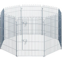 Produktbild von PawHut Welpenauslauf Laufstall aus Metall in Silber 8-teilig