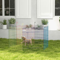 Produktbild von PawHut Welpenlaufstall aus Metall in Bunt für Welpen 6-teiliges Freilaufgehege