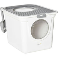 Produktbild von PawHut XXL Haubentoilette für Katzen aus Kunststoff mit Schaufel in Weiß