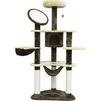 Produktbild von PawHut XXL Kratzbaum für Katzen mit Katzenhöhle und Hängematte aus Plüsch in Braun/Beige 153 x 50 x 65 cm