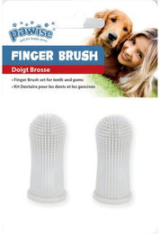 Pawise Fingerbürste aus Silikon für die Zahnpflege von Hunden 2er Set Transparent – Bild 1 von 2