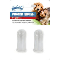 Produktbild von Pawise Fingerbürste aus Silikon für die Zahnpflege von Hunden 2er Set Transparent