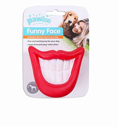 Pawise Funny Face Kauspielzeug aus Kunststoff in Form eines Lächelns Rot 9 cm - 1 Stk. – Bild 1 von 3