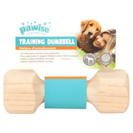 Pawise Hundespielzeug Holzhantel Wurfspielzeug aus Naturholz Größe S – Bild 1 von 2