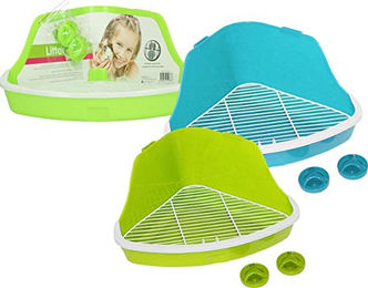 Pawise Kaninchentoilette aus Kunststoff in Türkis Größe L 32x22x14,5 cm – Bild 1 von 5