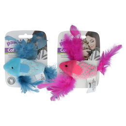 Pawise Katzenspielzeug Fisch aus Plüsch mit Katzenminze in Lila oder Bunt - 1 Stk. – Bild 1 von 7