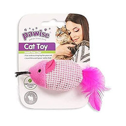 Produktbild von PAWISE Katzenspielzeug Mausform aus Plüsch mit Katzenminze in Rosa