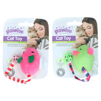 Produktbild von Pawise Katzenspielzeug Plüschmaus bunt mit Catnip
