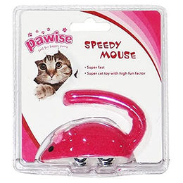 Pawise Katzenspielzeug Speedy Mouse aus Fleece in Rosa – Bild 1 von 3