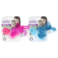 Produktbild von Pawise Katzenspielzeug Vogel aus Plüsch mit Katzenminze und Feder für Katzen und Kitten - 1 Stk.