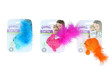 Produktbild von Pawise Katzenspielzeug Wollmaus mit Catnip bunt