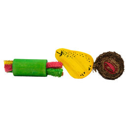 Pawise Knabberspielzeug aus Holz und Fasern für Kaninchen, Meerschweinchen und Hamster – Bild 1 von 3