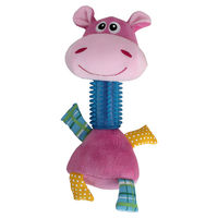 Produktbild von Pawise Long Neck Nilpferd Plüschspielzeug für Welpen aus Gummi Rosa zur Zahnpflege