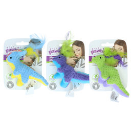Pawise Meow Meow Life Dinosaurier Katzenspielzeug aus Plüsch mit Catnip für alle Altersstufen – Bild 1 von 3