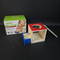 Produktbild von Pawise My Burrow Nest Häuschen aus Holz für Kleintiere wie Hamster Maus und Meerschweinchen bunt