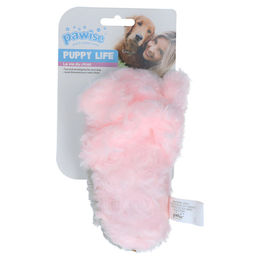 Produktbild von Pawise Puppy Life My Slipper Rosa Plüsch-Quietschspielzeug für Welpen 7x16cm