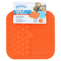 Produktbild von Pawise Schleckmatte aus Silikon für Welpen in Orange - 21 cm