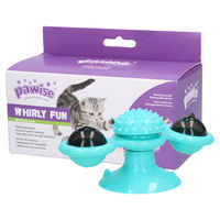 Produktbild von Pawise Twirly Whirly Katzenspielzeug elektrisch rotierend mit Saugnapf, Glocke und LED-Licht aus Kunststoff