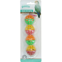 Pawise Vogelspielzeug Ballkette aus Kunststoff mit 4 bunten Bällen für Papageien und Vögel 16 cm – Bild 1 von 2