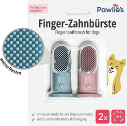 Pawlie's Finger-Zahnbürste für Hunde aus Silikon 2er Set bunt – Bild 1 von 3