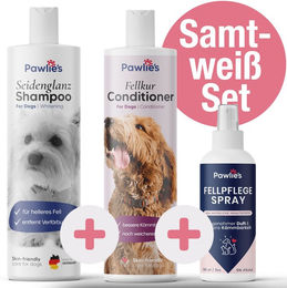 Pawlie's Samtweiss Set Fellpflege für weiße Hunde – Bild 1 von 2