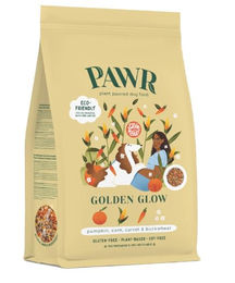 Produktbild von Pawr Plantaardig Hundenvoer Golden Glow Vegan mit Karotte Mais Kürbis und Buchweizen 750 g