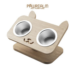 Pawrealm Erhöhter Katzennapf aus Edelstahl in Silber und Natur - 0,37 l – Bild 1 von 3