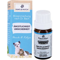 Produktbild von Paws & Patch Bachblütenmischung Angst Unsicherheit Globuli zur Beruhigung für Hunde und Katzen 10 g - 10 g