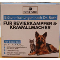 Produktbild von Paws & Patch Bachblütenmischung Globuli 3er Basis-Box zur Beruhigung und Rekonvaleszenz für alle Altersstufen - 3 x 30 g