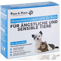 Produktbild von PAWS&PATCH Bachblütenmischung Globuli zur Beruhigung und Rekonvaleszenz für alle Tierarten und Altersstufen - 3 x 30 g