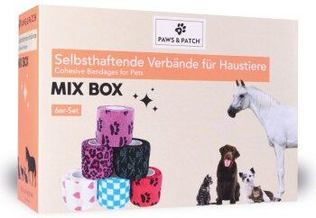 Paws & Patch Gamaschen aus Baumwolle wasserabweisend in Rosa und Bunt für Hund Katze Pferd Nagetiere und Vögel – Bild 1 von 2
