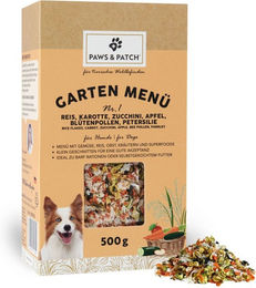 Paws & Patch Garten Menü Nr. 1 für Hunde mit Reis, Karotte, Zucchini, Apfel, Blütenpollen und Petersilie zur Unterstützung von Magen-Darm und Immunsystem 500 g - 500 g – Bild 1 von 6
