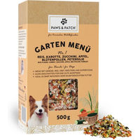 Produktbild von Paws & Patch Garten Menü Nr. 1 für Hunde mit Reis, Karotte, Zucchini, Apfel, Blütenpollen und Petersilie zur Unterstützung von Magen-Darm und Immunsystem 500 g - 500 g