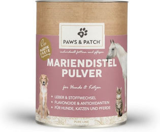 Paws & Patch Mariendistel Pulver mit Leber für Hunde, Katzen und Pferde zur Unterstützung des Stoffwechsels 120g – Bild 1 von 1