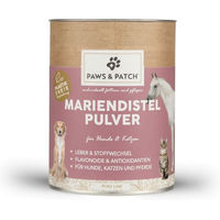 Produktbild von Paws & Patch Mariendistel Pulver mit Leber für Hunde, Katzen und Pferde zur Unterstützung des Stoffwechsels 120g