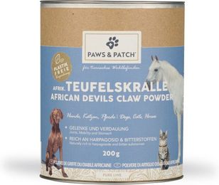 PAWS&PATCH Teufelskralle Pulver zur Unterstützung von Gelenken und Magen-Darm-Trakt für Hunde, Katzen und Pferde 200 g – Bild 1 von 3