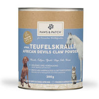 Produktbild von PAWS&PATCH Teufelskralle Pulver zur Unterstützung von Gelenken und Magen-Darm-Trakt für Hunde, Katzen und Pferde 200 g
