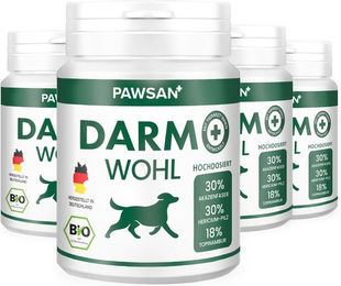 PAWSAN® Darmwohl Bio-zertifizierte Probiotika-Tabletten für Hunde zur Magen-Darm-Unterstützung und zum Aufbau hypoallergen – Bild 1 von 3