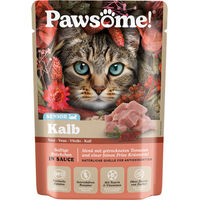 Produktbild von Pawsome! Hund Leckerli Senior Kalb Stückchen in Sauce ohne Zucker 85 g