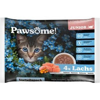 Produktbild von Pawsome Kitten Nassfutter Lachs Stückchen in Sauce Getreidefrei 4x85 g - 4 x 85 g