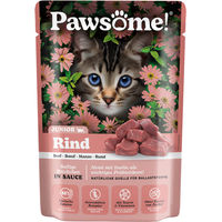 Produktbild von Pawsome! Kitten Nassfutter Rind Stückchen in Sauce ohne Zucker 85 g
