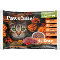 Produktbild von Pawsome! Nassfutter Katze Adult Ente Stückchen in Sauce 4x85g - 4 x 85 g