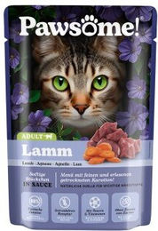 Pawsome Nassfutter Katze Adult Lamm Stückchen in Sauce mit hohem Fleischanteil 28x85 g – Bild 1 von 2