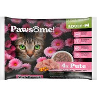 Produktbild von Pawsome Nassfutter Katze Adult Pute Stückchen in Sauce 4x85 g - 4 x 85 g