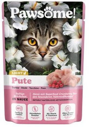 Produktbild von Pawsome Nassfutter Katze Adult Pute Stückchen in Sauce mit hohem Fleischanteil 28x85 g - 28 x 85 g