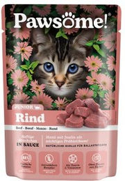 Pawsome Nassfutter Kitten Rind Stückchen in Sauce mit hohem Fleischanteil 28x85 g – Bild 1 von 2